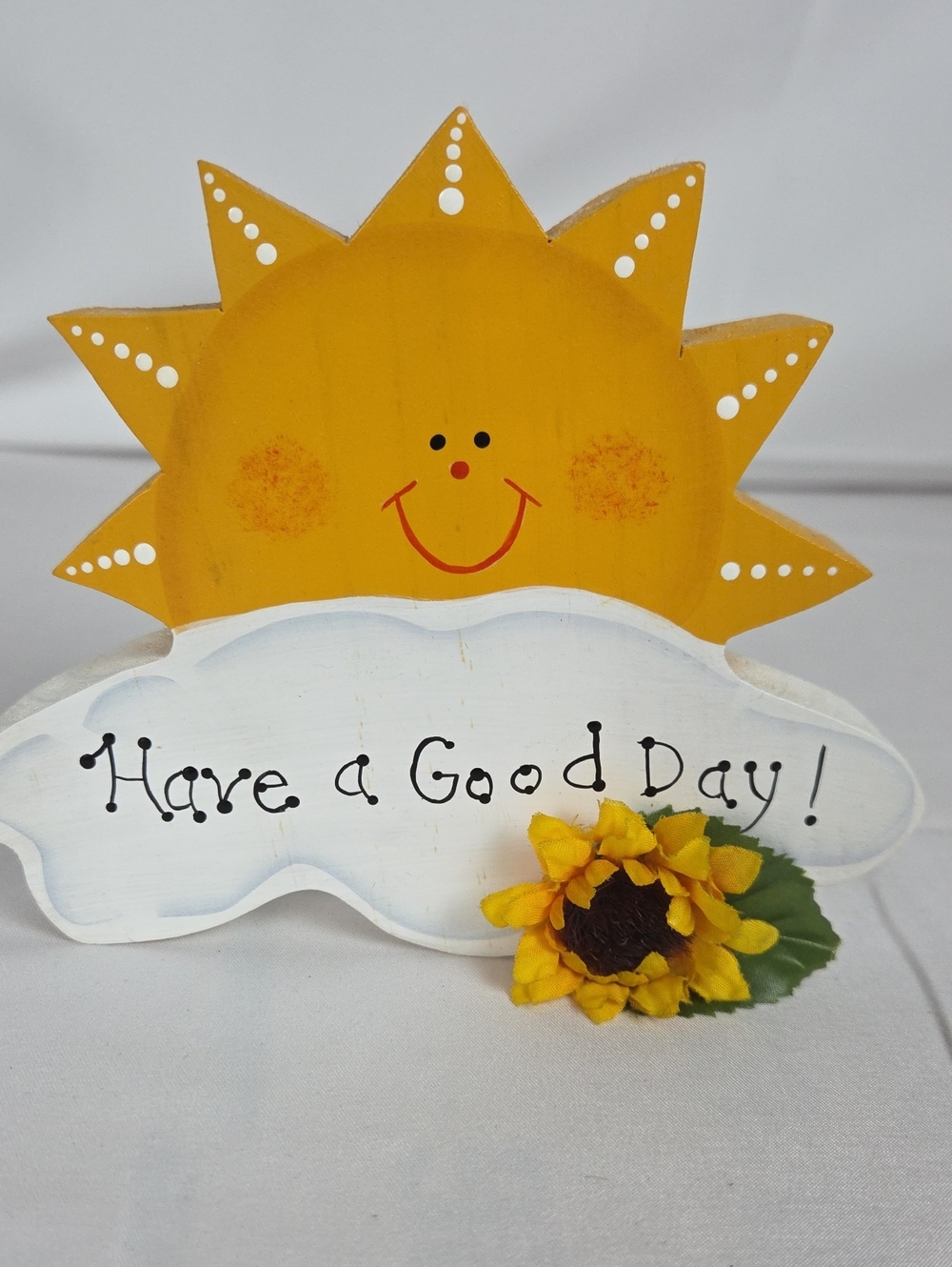 Sunshine 'Have a Good Day' Wooden Sign with Sunflower